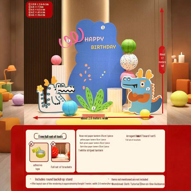 

First Birthday & Hundred Days Celebration Decor: KT Board Dopamine Background for Boys & Girls