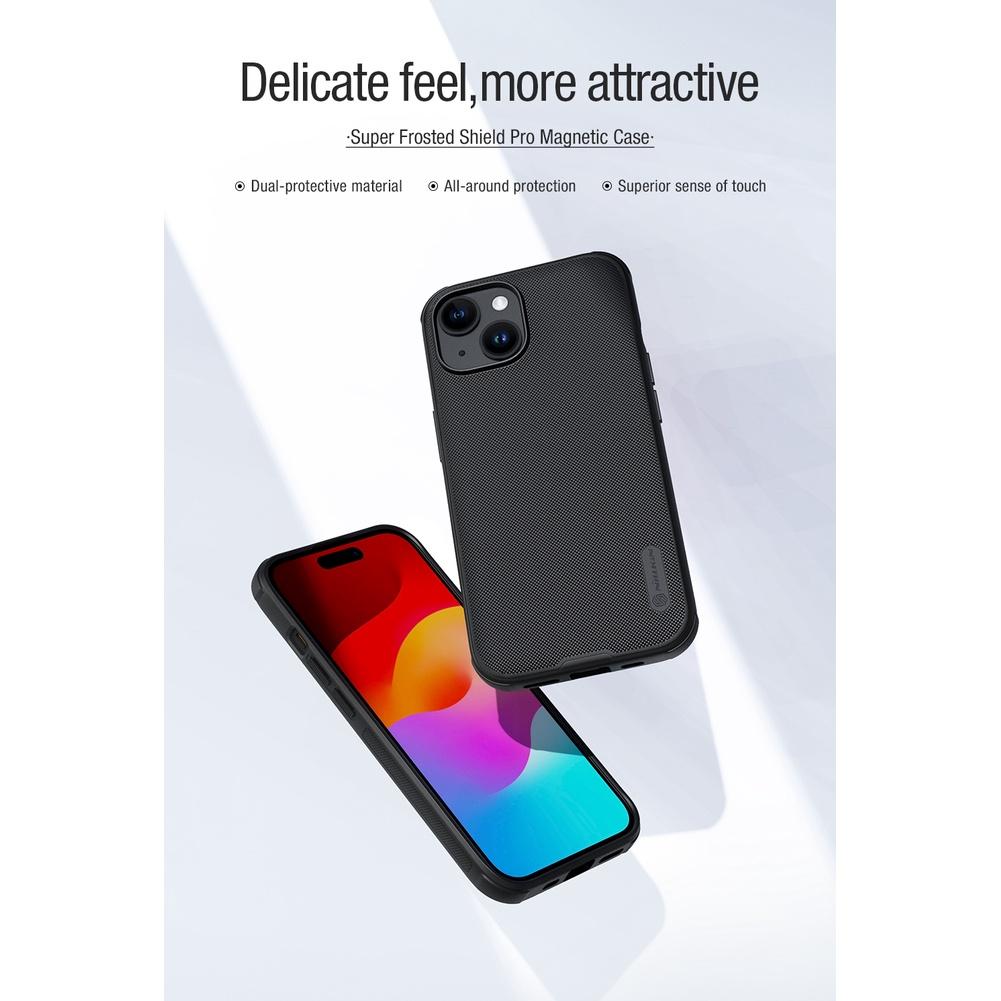 Nillkin Magnetic Super Frosted Shield Pro Case For iPhone 15 Plus Ultra Thin Matte  Anti Fingerprint Shockproof Back Cover