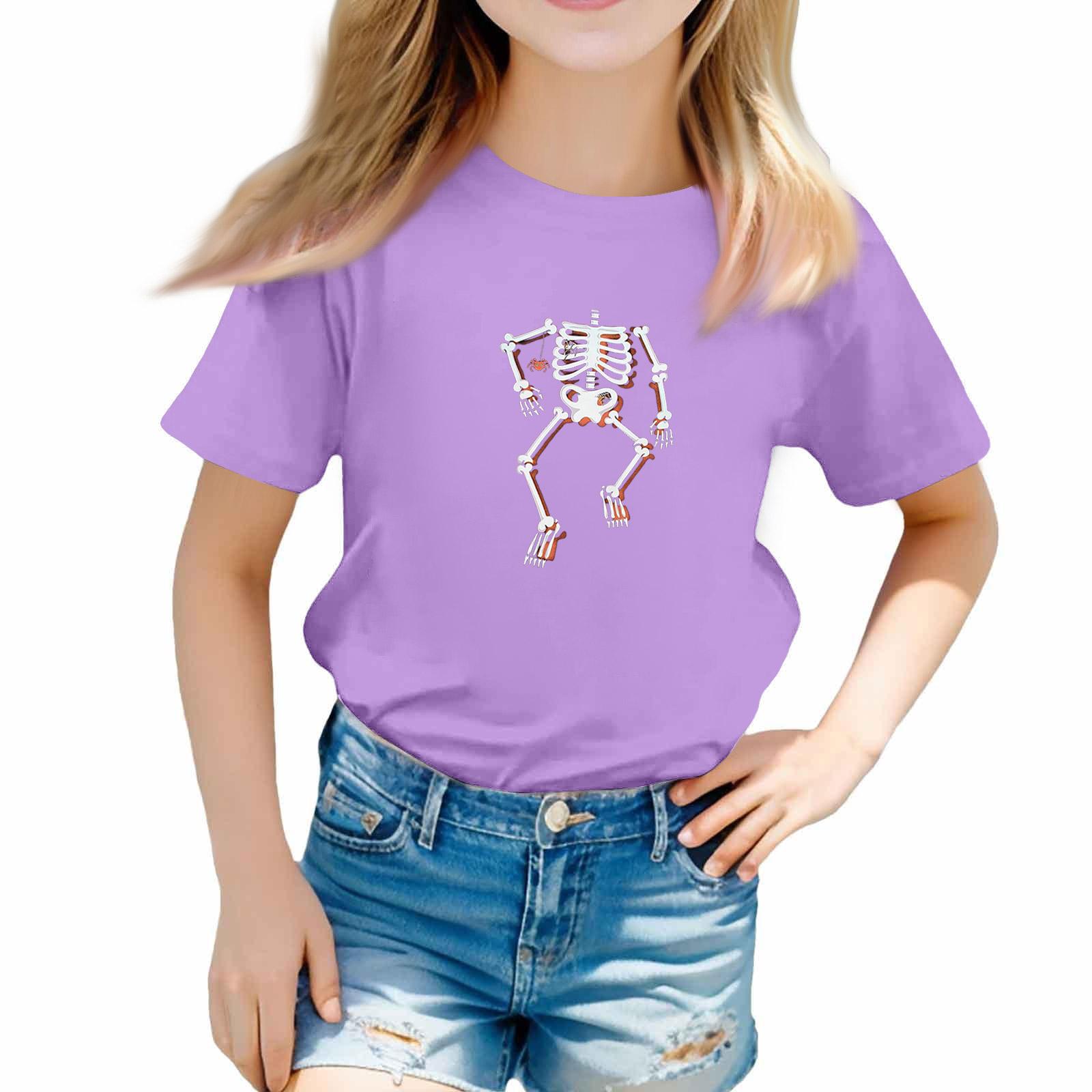 

Футболки для малышей на Хэллоуин, детские топы для мальчиков и девочек с принтом, футболки с коротким рукавом 150