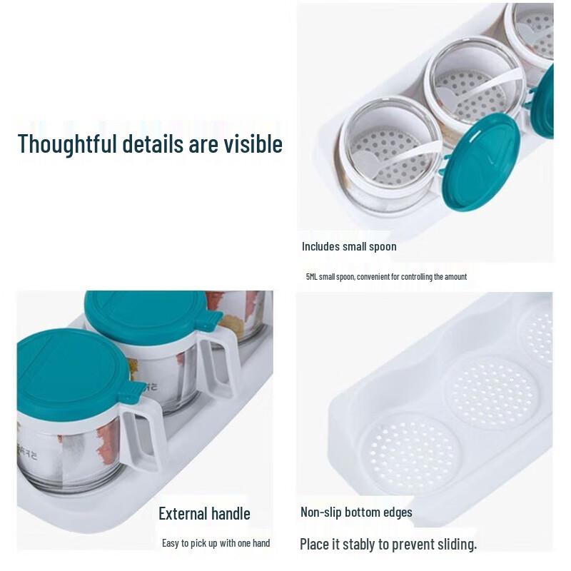 Kamelia Fyra Delars Rund Kryddflaska i Glas