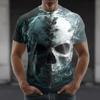 Halloween Skeleton Graphic Short Sleeve T-shirts Men's T-shirt Clothing Fashion 3D Print Short Sleeve Tee Man