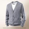 Kangaroo Men's Heavyweight Cashmere-Wool Blend V-Neck Cardigan