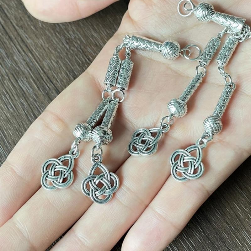 Antique Silver Plated Necklace Connectors Metal Brushes Pendant Accessories DIY Handmade Jewelry Making Supplies