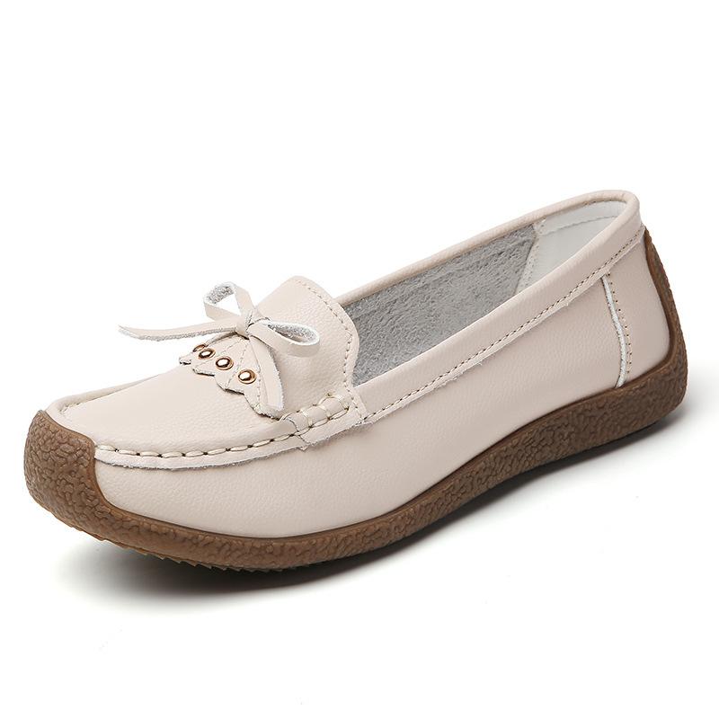 Casual Women's Flat Shoes with Soft Soles and Soft Tops, Large-sized Bean Shoes