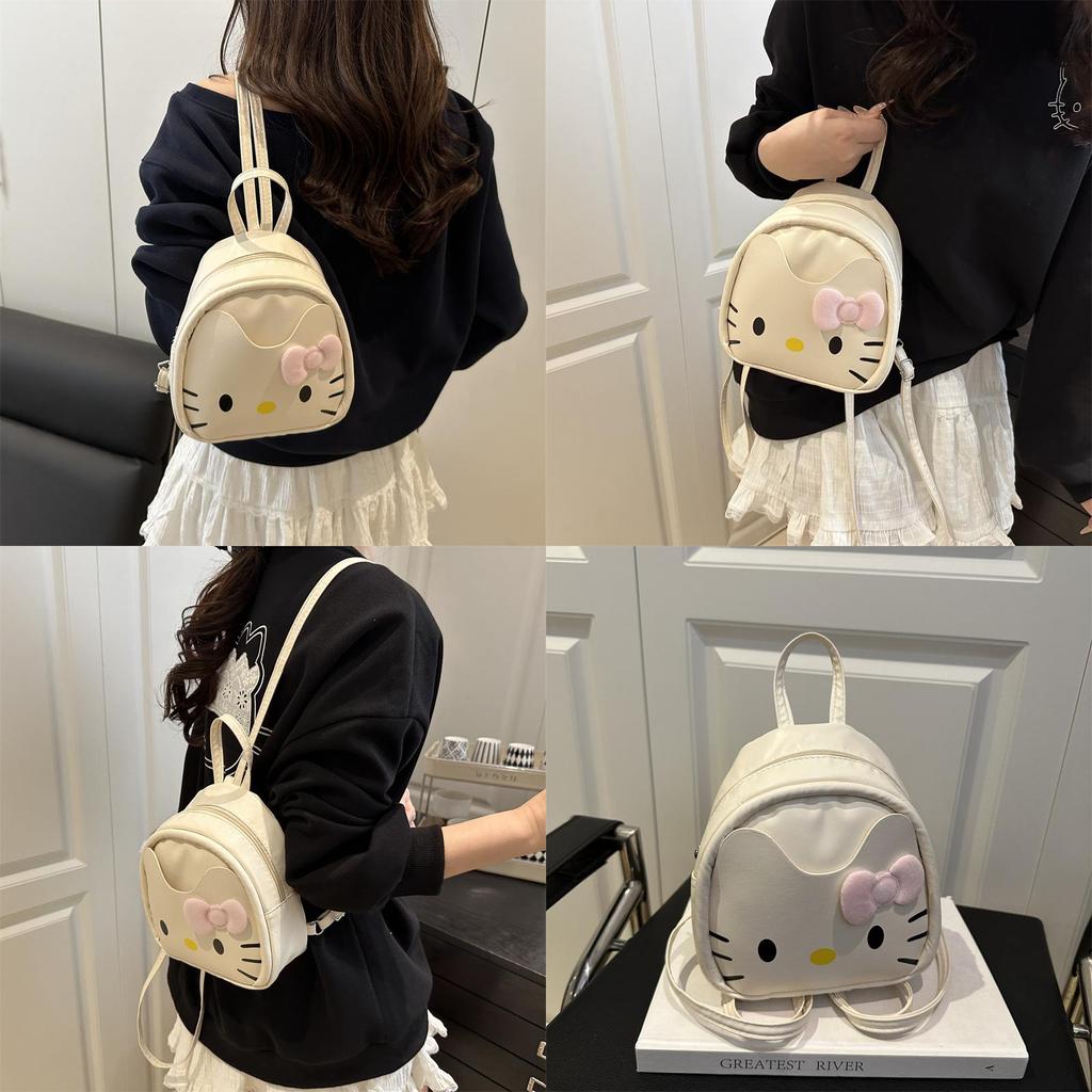 Mochila Pequeña Moderna de Hello Kitty con Forro de Poliéster y Bolsillo Interior para Teléfono