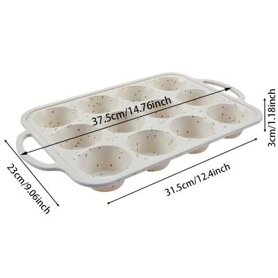 1 moule à cupcakes en silicone avec cadre métallique renforcé 12 cavités plaque de cuisson pour muffins et cupcakes parfaitement formés, idéal pour les anniversaires, usage en cuisine