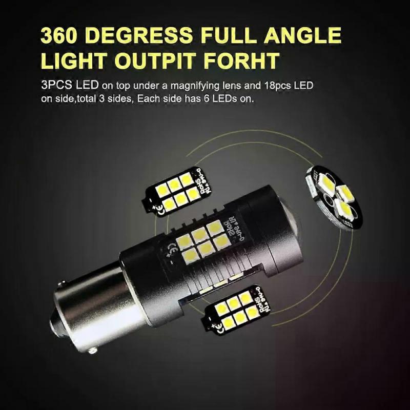 LIGHTP21W 1156 BA15S Canbus LED Araç Ampulü 3030SMD LED Geri Vites Lambası Gündüz Sürüş Lambası 12V 24V Evrensel Otomobil Lambası