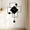 Metal Geometric Clock Wall Art Industrial Modern Silent Black Bedroom Decor