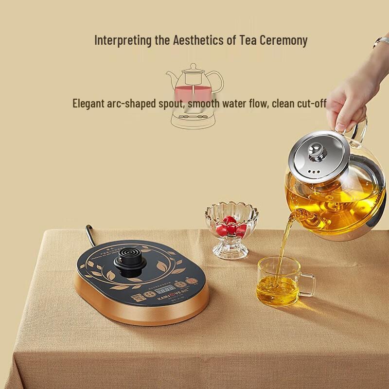 KAMJOVE 0.8L Automatic Glass Electric Tea Kettle CN plug (adapter included)