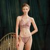 French U‑Shape Beautiful Back Lace Lingerie Set,Wire‑Free Thin Triangle Cup Sexy Bra Set for Women
