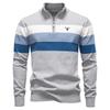Gant Høst og Vinter Broderi Ny Herre Halv Glidelås Herre Genser Pullover Stripet Lappeteppe Genser
