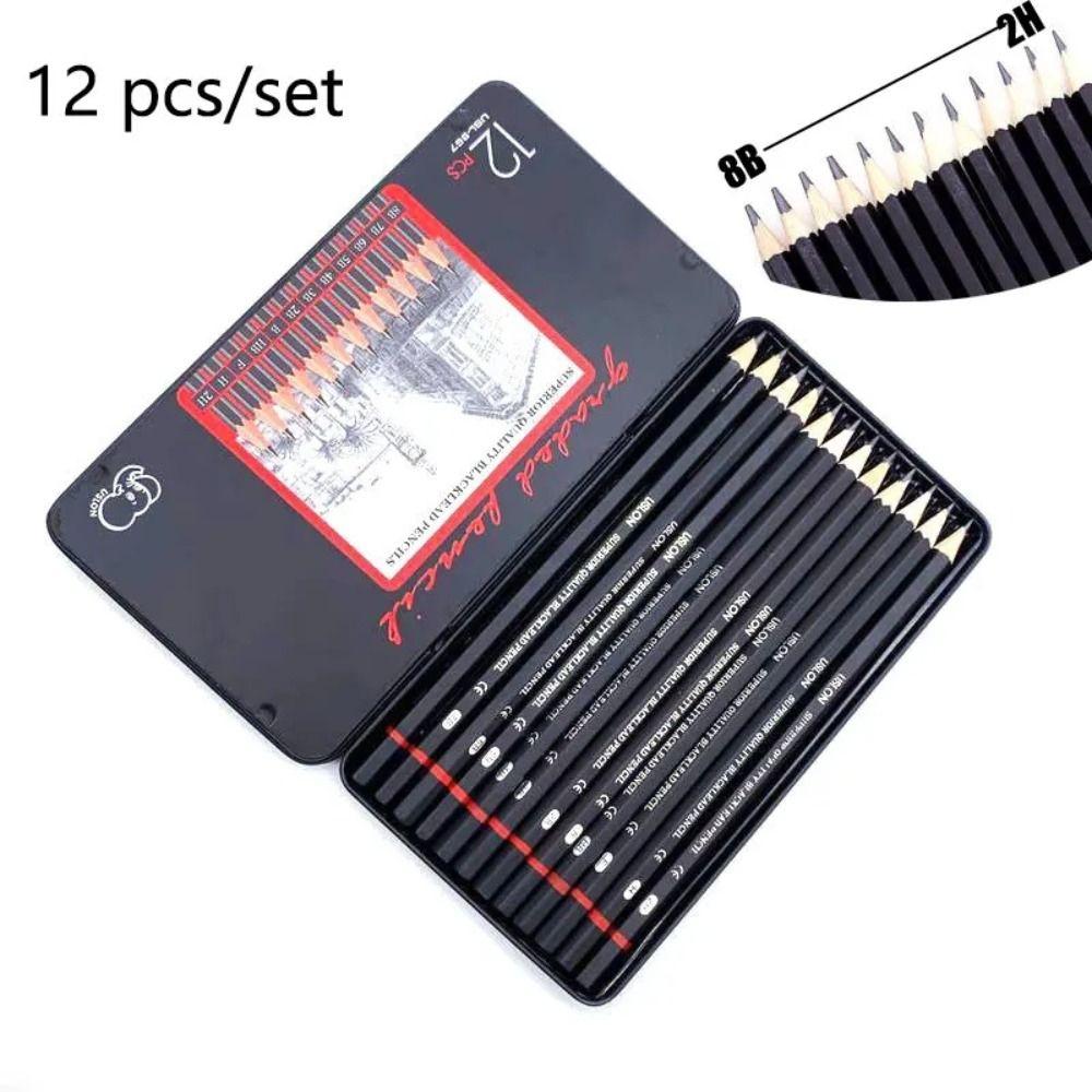 2H-8B Wooden Lead Pencils Graphite Shading Drawing Pencil Artists Sketch Pencil  Art Supplies