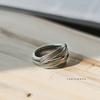 Bague rétro superposée pour homme Couleur argent Punk Gothique Bague ouverte réglable Fait main Rock Accessoires Unisexes Cadeau Homme