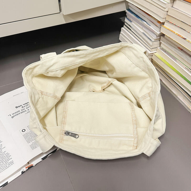 Canvas Shoulder Bag Large Capacity Letter Tote Bag Commuter Shopping Bag Women's Bag
