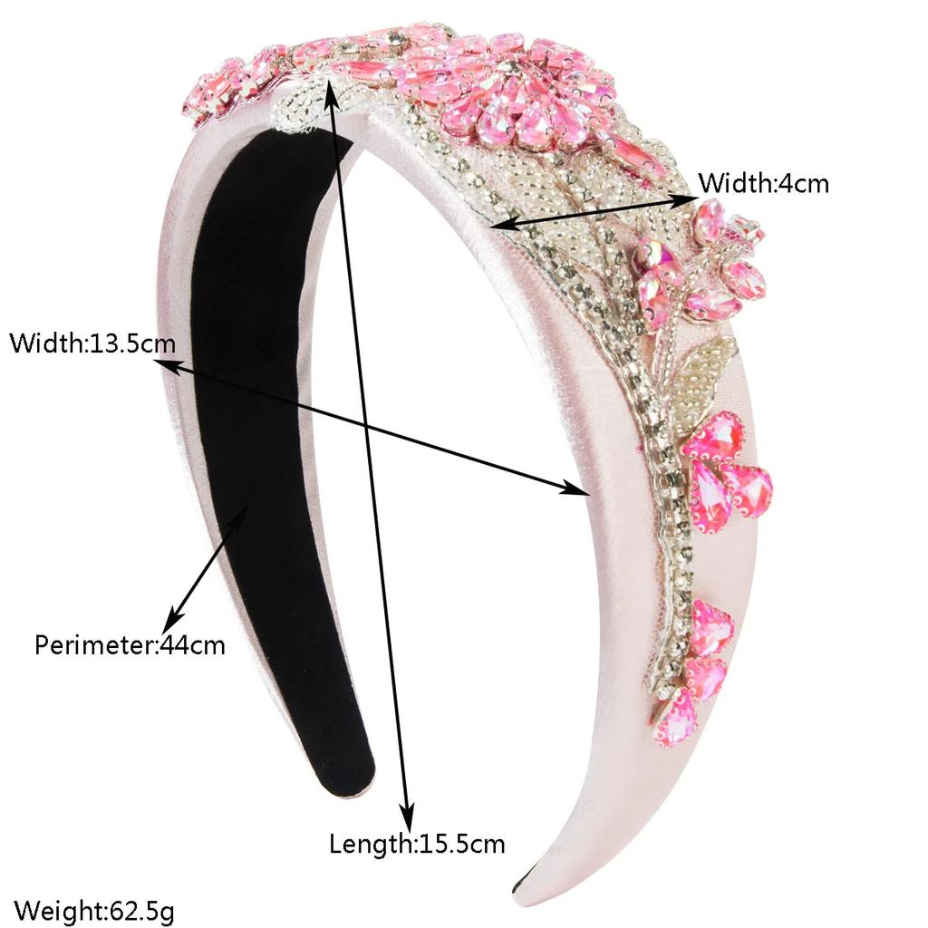 Europäisches und Amerikanisches Neues Schwamm Schwerindustrie Voll Diamant Stirnband Barock Luxus Glänzend Blume Ball Stirnband für Frauen