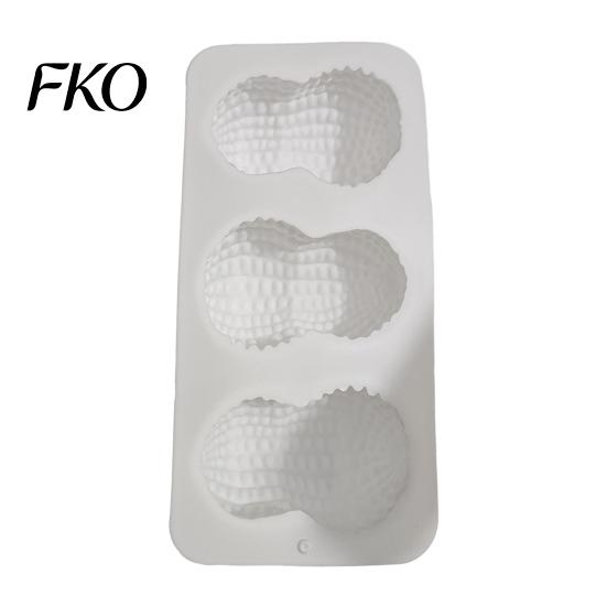 Molde de Silicona con Forma de Cacahuete para Repostería Casera, con 3 Cavidades, Bandeja Flexible Antiadherente, para Chocolate Casero, Mousse, Pastel, Galleta, Galleta, Postre