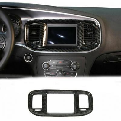 Interieur GPS Navigationspanel Abdeckung Zierleiste Für Dodge Charger 2015+ Kohlefaser