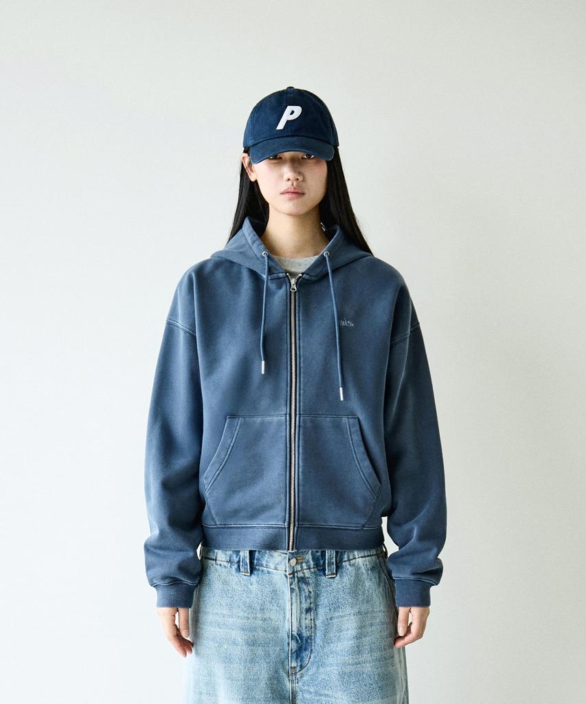Fluke Essential Pigment Crop Zip-Up Hoodie Navy Fzt1038-Z