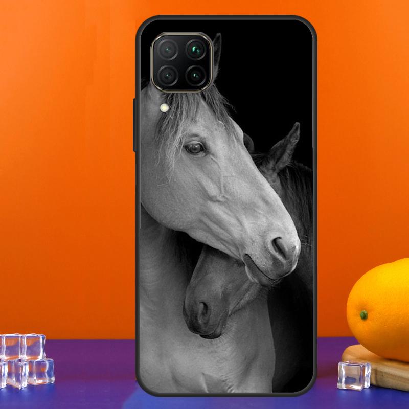 Black White Horse For Huawei Nova 9 10 SE 5T 12i 12s 11i Y91 Y90 Y60 Y70 Y72 Y61 P60 Pro P20 P40 P30 Lite Case