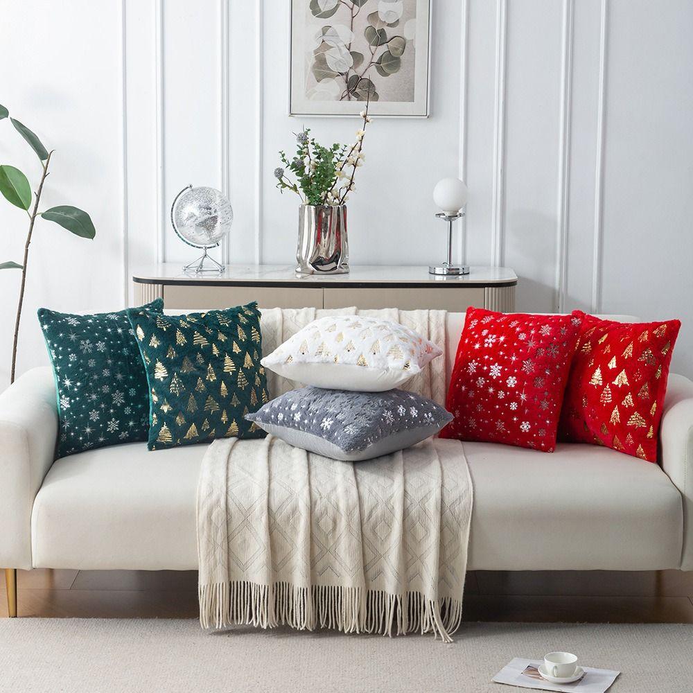 Christmas Day Pillowcase Pillow core protection Short Cushion Slipcover Removable Pillow Case Protector Holiday Supplies