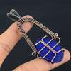 Blue Sapphire Pendant, Handmade Gemstone Pendant, 999 Copper Wire Wrapped Pendant Antique Jewelry, For Engagement Gift