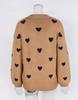 Heart Jacquard Round Neck Pullover Sweater for Women - Autumn/Winter Valentine's Day Style