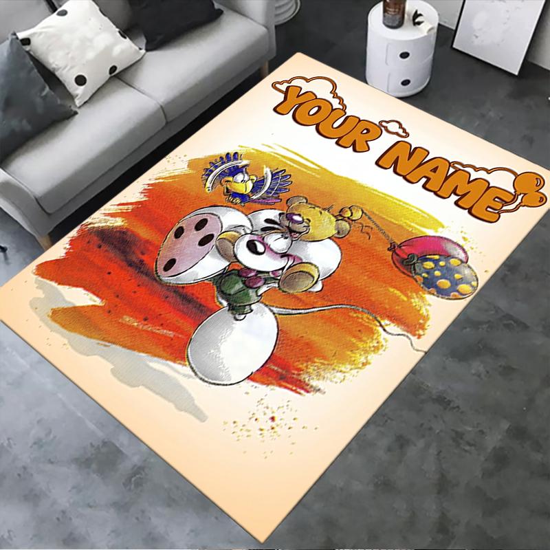 Custom Name diddl Carpet Rug for Living Room Bedroom Home Sofa Decoration,Kids play Non-slip Floor Mat