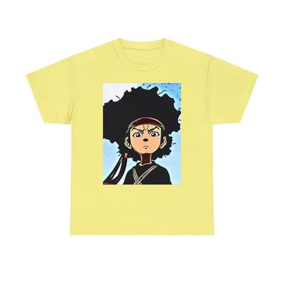 Huey Freeman The Boondocks Stampa Grafica Girocollo Manica Corta Unisex Maglietta in Cotone Pesante