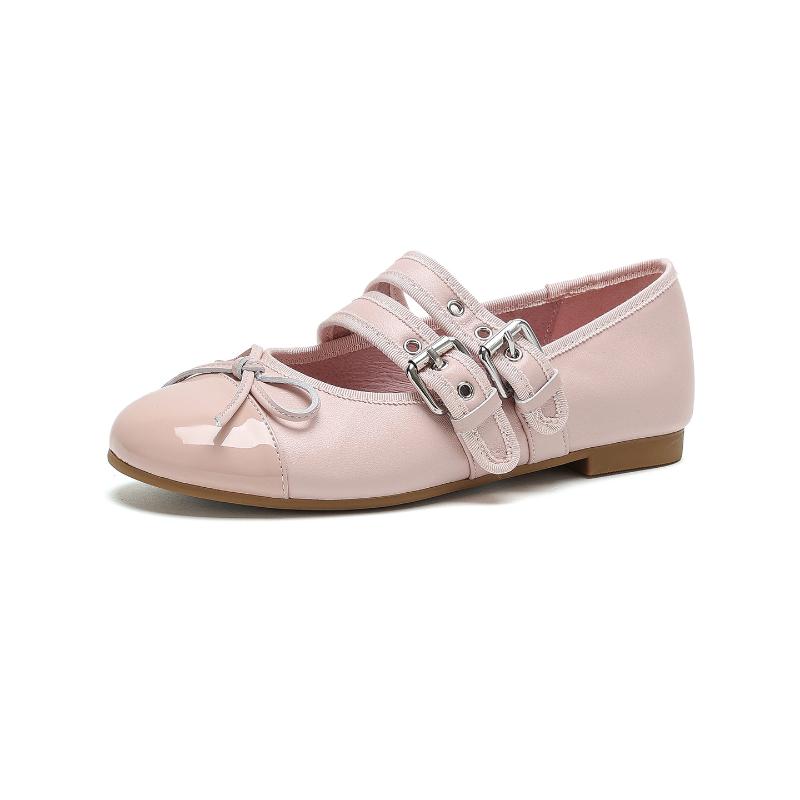 Double Buckle Belt Buckle Classic Cowhide Mary Jane Shoes Women s Fashionable Light Luxury Mary Jane Shoes Soft Sole 35