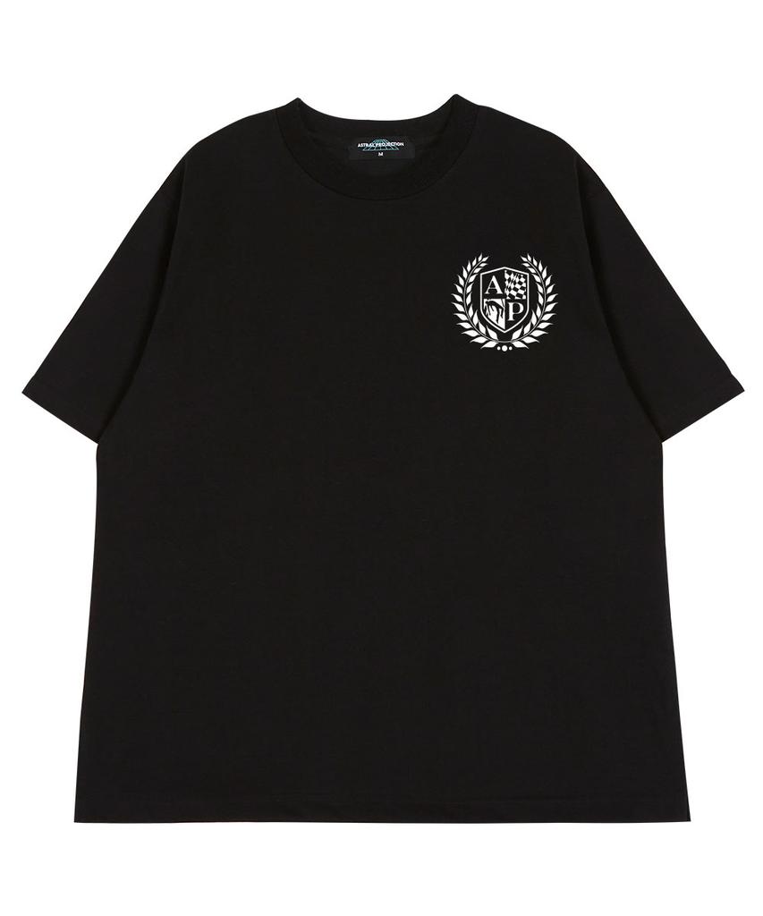 ASTRAL PROJECTION Shield Emblem Round Neck 40-Count Double-Weave Cotton Short Sleeve T-Shirt_Black