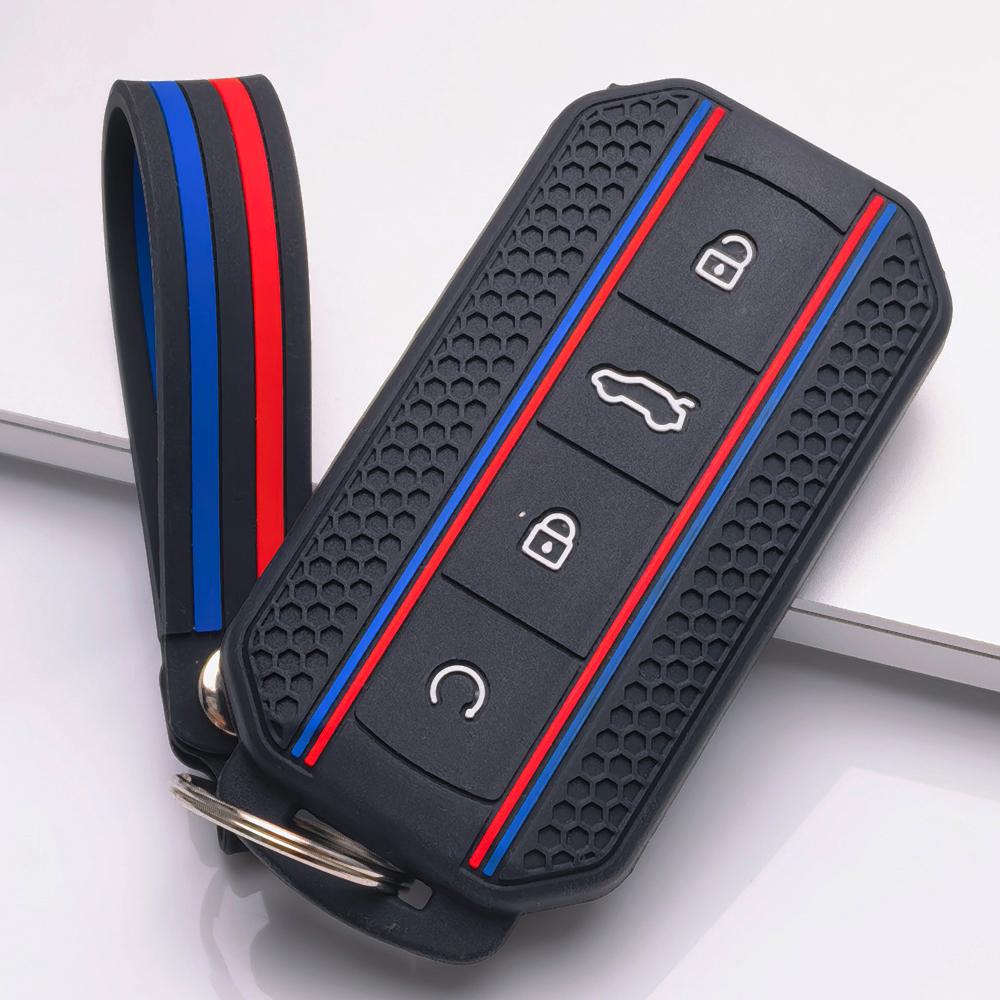 Key Case Cover for Chery Omoda C7 Jaecoo J7 J5 with Keychain Soft Protective Shell for 4 Button Chery Smart Car Remote Key Anti-Scratch Surface