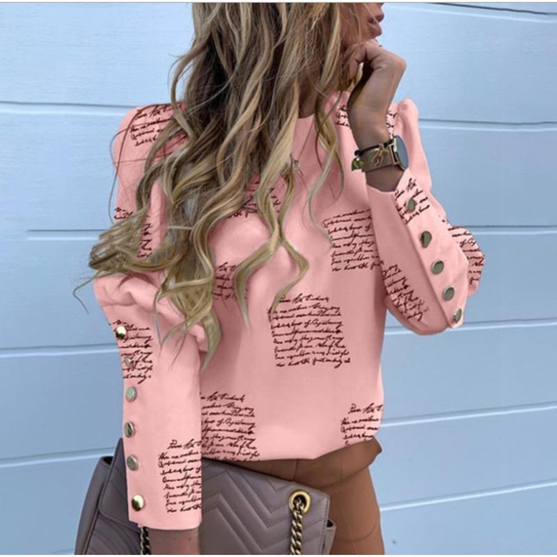 JPNTKY Women's Fashion Casual Long Sleeve O-Neck Blouses & Shirts Unique Design