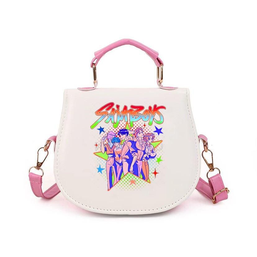Kids Girls Kpop Rumi Zoey Mira Printed Student Lightweight Crossbody Bag Casual PU Shoulder Bags