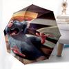 Disney Ratatouille, Automatischer Öffnungs-/Schließschirm mit Käse - Niedlicher Schirm mit süßem Design, Tragbarer 3-fach kompakter Schirm für Männer & Frauen,