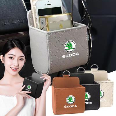 Caixa de Armazenamento para Saída de Ar do Carro Organizador de Celular e Óculos Produtos Automotivos Para Octavia Superb Rapid Kodiaq Karoq Fabia Kamiq Roomster Citigo
