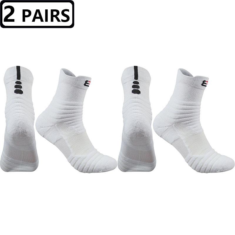 2 Pairs Size47,48 Quality New Men Outdoor Sports Elite Basketball Sock Cycling Compression Socks Cotton Towel Bottom Men's Socks