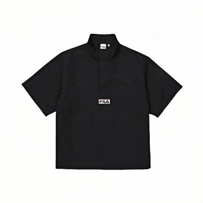 FILA Shirts Men s Black Stand Collar Moderate Other FS2JKF2101X-BLK 100