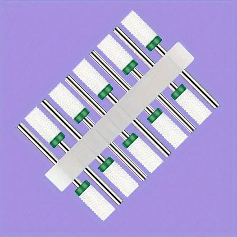 10pc/Set Ceramic Milling Cutter Nail Drill Bits Burr Gel Polish Remove Tools Cuticle Electric Manicure Files Kit Accessories