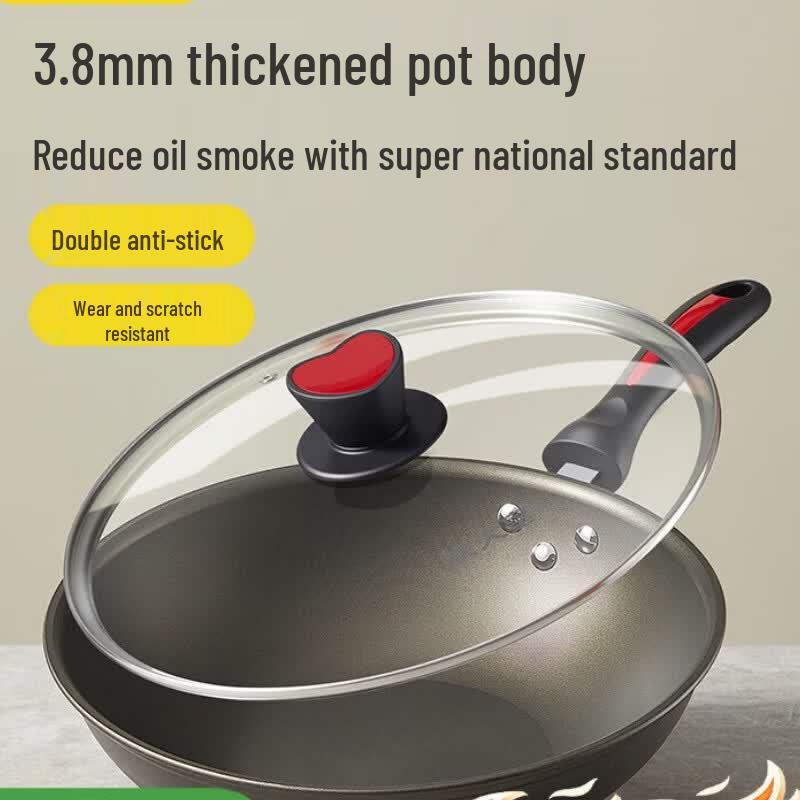 COOKER KING 32cm Flat-Bottom Non-stick Stir-fry Wok