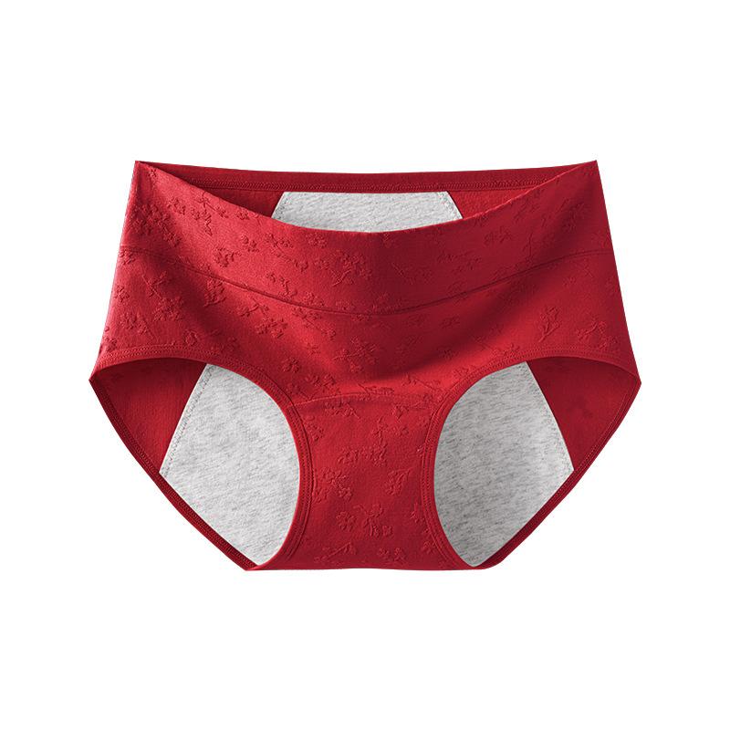 Big Size Ladies Spring and Autumn Flowers Pure Cotton Period Briefs
