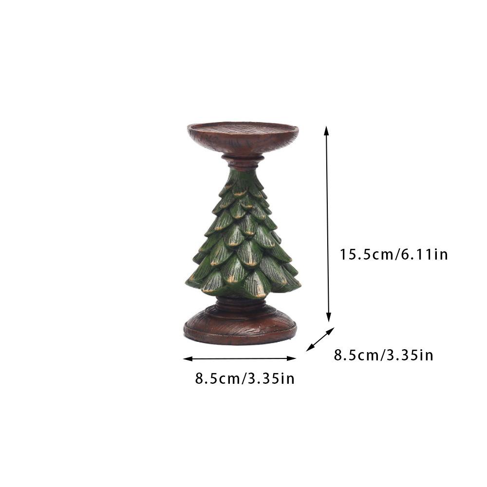 Christmas Tree Candle Holder Ornament Christmas Home Living Room Desktop Christmas Decoration Resin Candle Holder