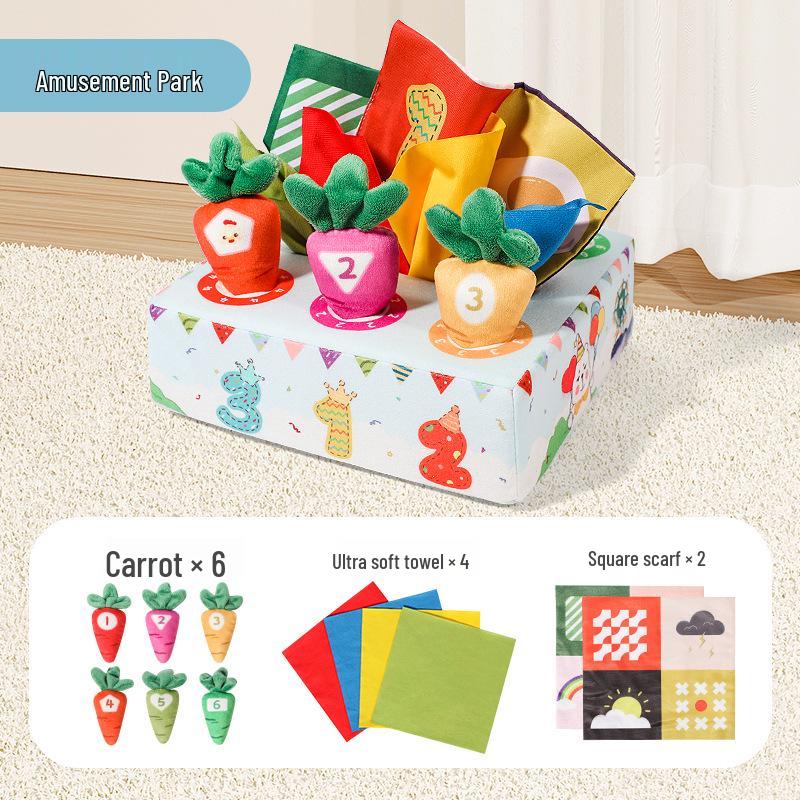 

Редиска Прорізувач та Стійка до розриву коробка для серветок для раннього розвитку (0-1 рік)