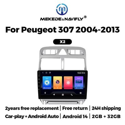 Peugeot 307 (2004-2013) Nawigacja GPS Android i Odtwarzacz MP5 Bluetooth