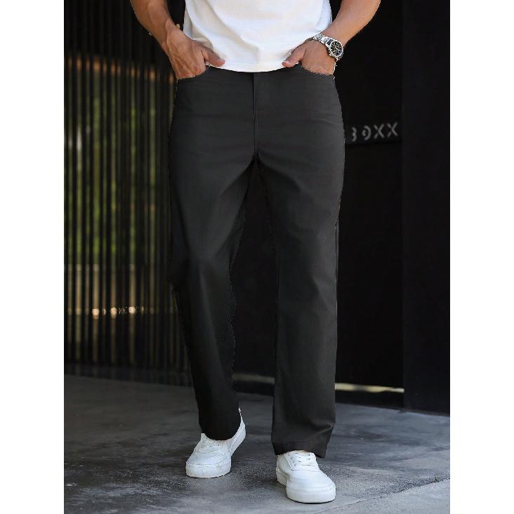 2026 Men s Business Casual Pants, New Spring/Summer Commuting Versatile Straight-Leg Pants S чёрный
