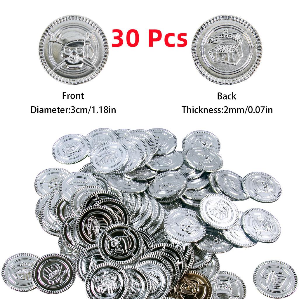 Pirate Treasure Chests Fake Gold Silver Copper Coins Gemstones Plastic Acrylic Toys Children Kids Gifts Halloween Party Props