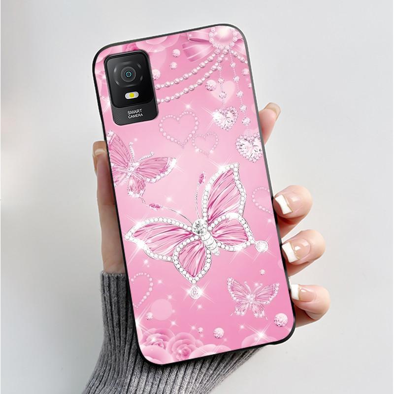 For TCL 403 405 406 406s 408 Case Luxury Fashion Butterfly Flowers Soft Silicone TPU Phone Casing For TCL T506D Protective Cover