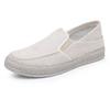 Chaussures d'homme en lin printemps et été nouvelles simples rétro chaussures de pêcheur chaussures d'homme une pédale respirantes plates chaussures paresseuses