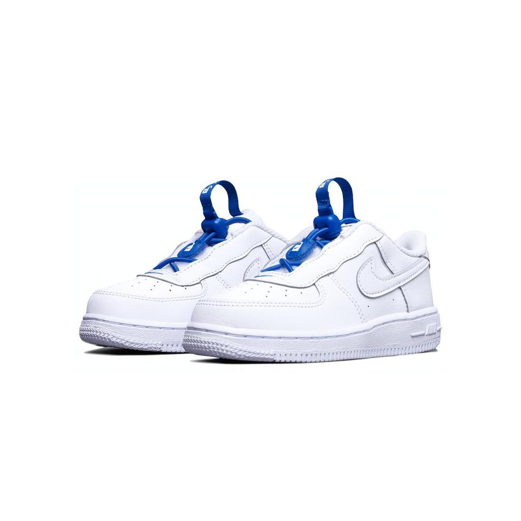 Nike Air Force 1 Toggle Hook and loop Low top Toddler Shoes White Blue Infant And Toddler CU5289-100