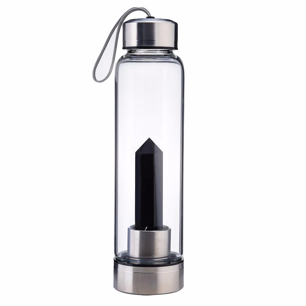 Natural Crystal Point   Wand  Quartz Crystal Water Bottle