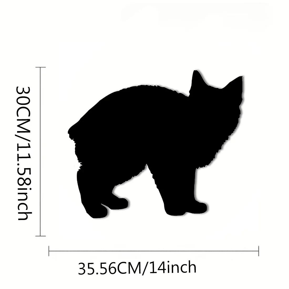 

Силуэт кошки мэнской породы – элегантное металлическое украшение, подвесное настенное искусство, домашний декор и металлическое искусство для Мура чёрный